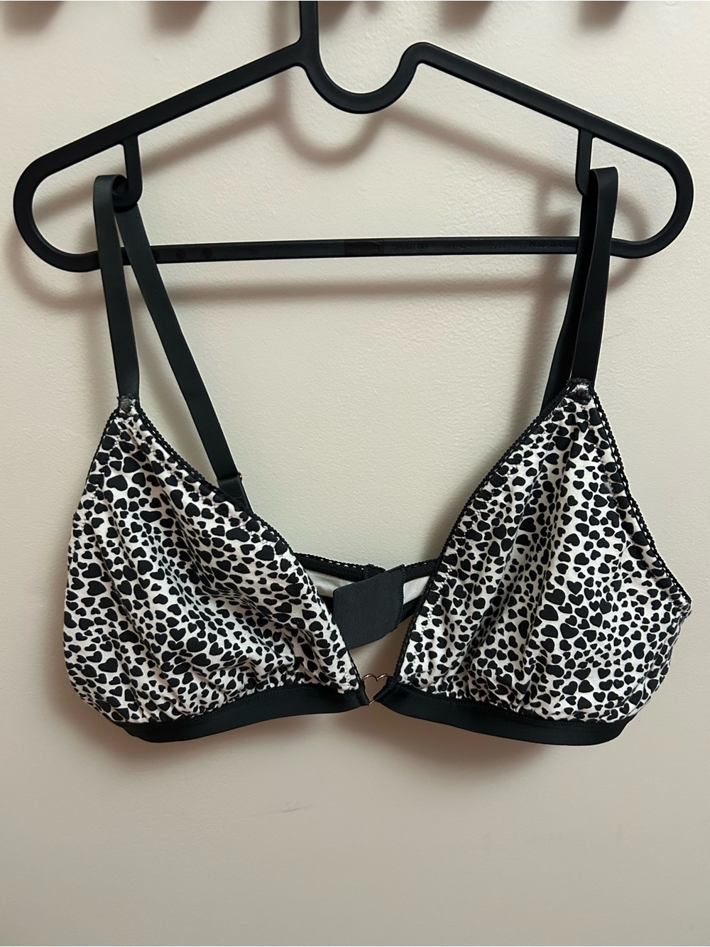 aerie Black and White Leopard-Print Bralette with Adjustable Straps